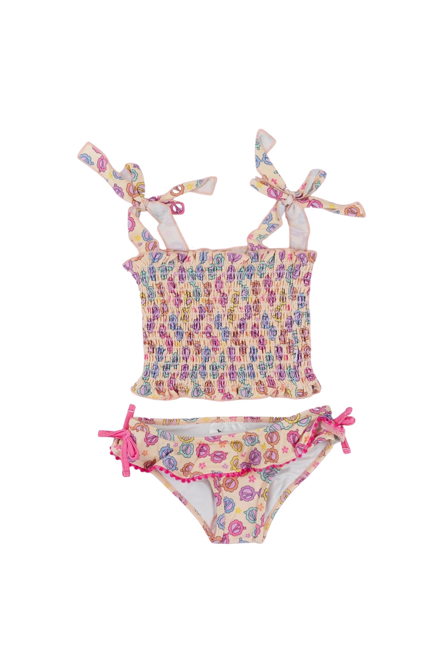 Ray Of Sunshine Dream Smocked Tankini Two Piece Swim Suit