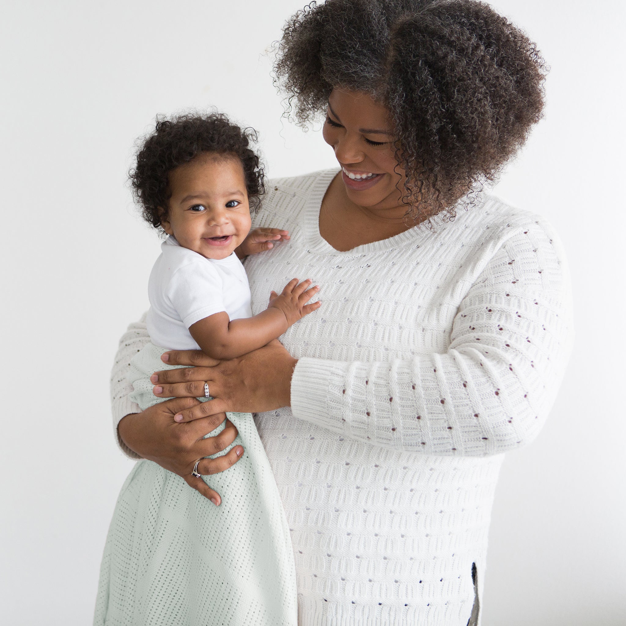 Amazing Baby - Cotton Cellular Blanket, Soft Seacrystal
