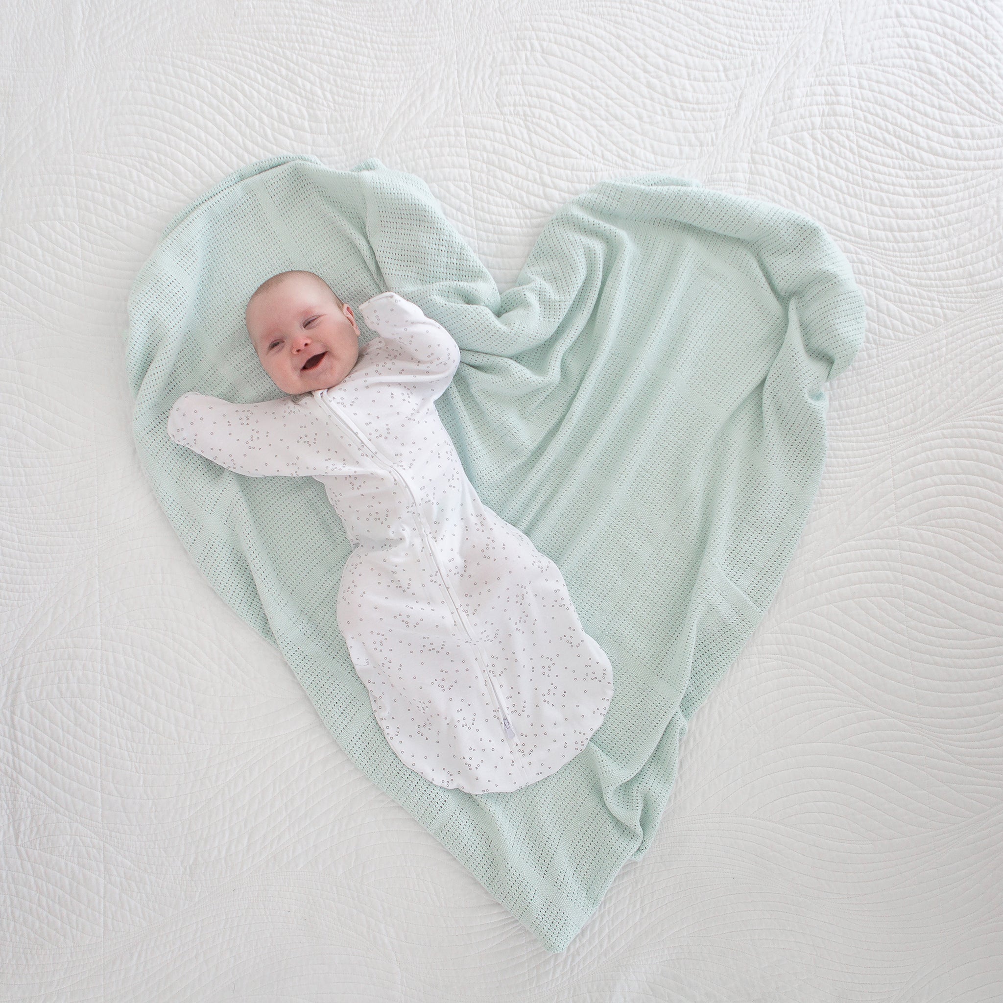 Amazing Baby - Cotton Cellular Blanket, Soft Seacrystal