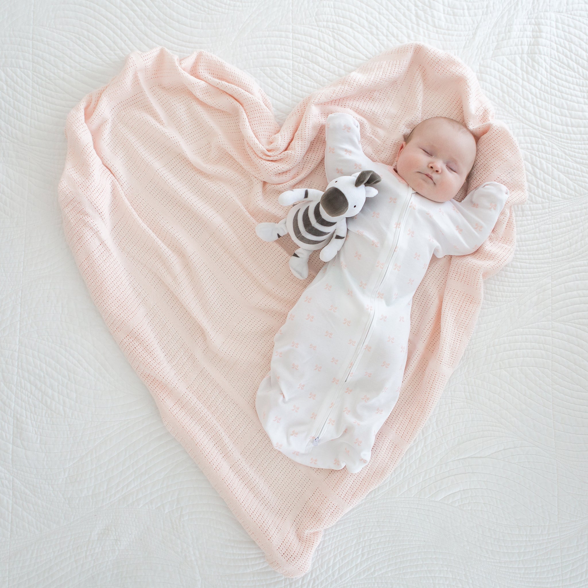 Amazing Baby - Cotton Cellular Blanket, Soft Pink