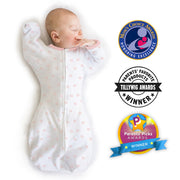 Amazing Baby - Transitional Swaddle Sack  - Arms Up 1/2-length Sleeves & Mitten Cuffs, Tiny Bows, Pink