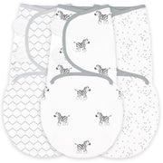 Amazing Baby - Premium Cotton Swaddle Wraps (set Of 3) - Little Zebra, Confetti, & Lattice