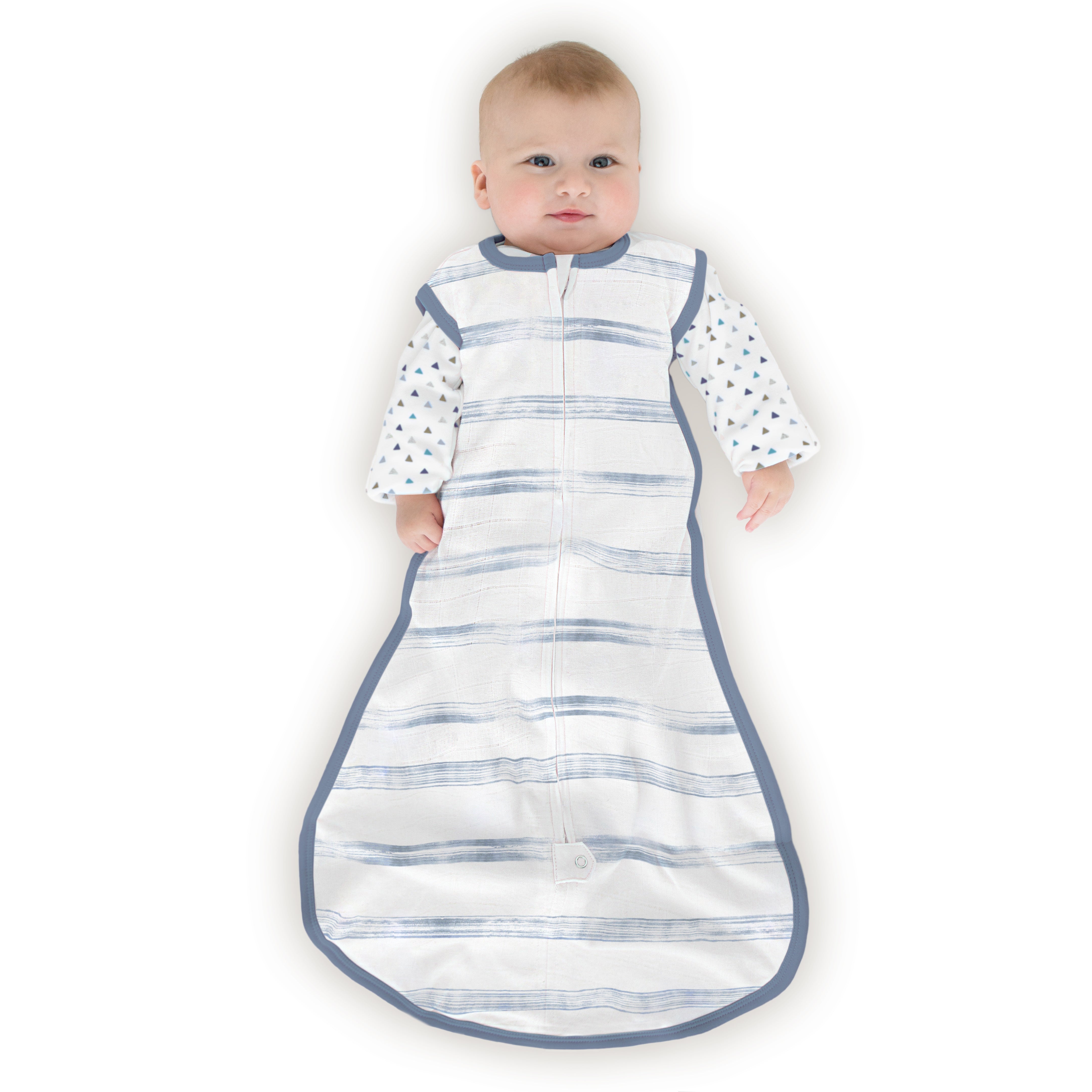 Amazing Baby - Muslin Non-weighted Zzzipme Sack - Denim Brushstrokes