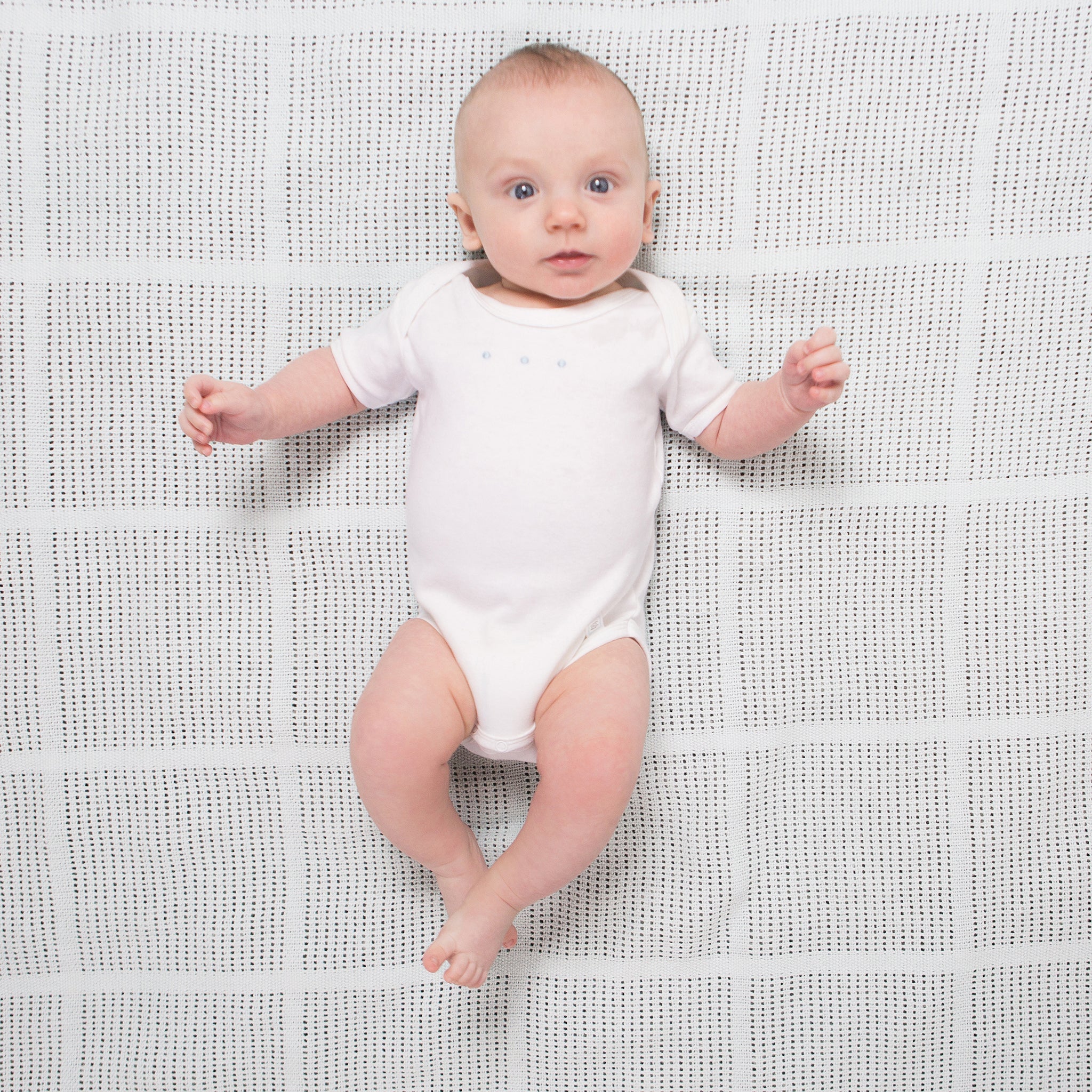 Amazing Baby - Cotton Cellular Blanket, Soft Sterling