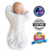 Amazing Baby - Transitional Swaddle Sack  - Arms Up 1/2-length Sleeves & Mitten Cuffs, Sterling Confetti