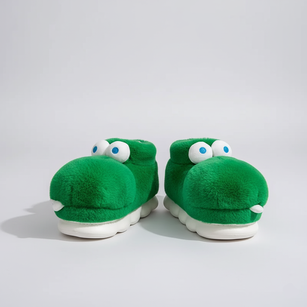 Mega Fluffy Crocodile Slippers Warm And Soft Ages 12 To Adults