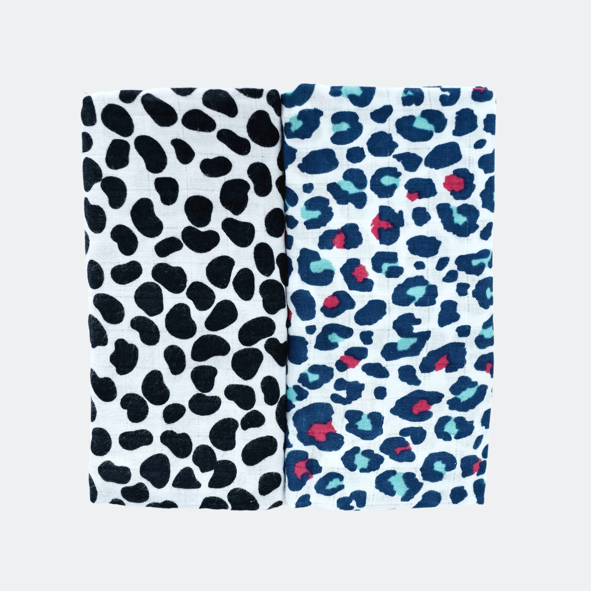 Animal Print 2-pack Muslin Squares - For 0 To 4 Months & 5+ Month Old Babies