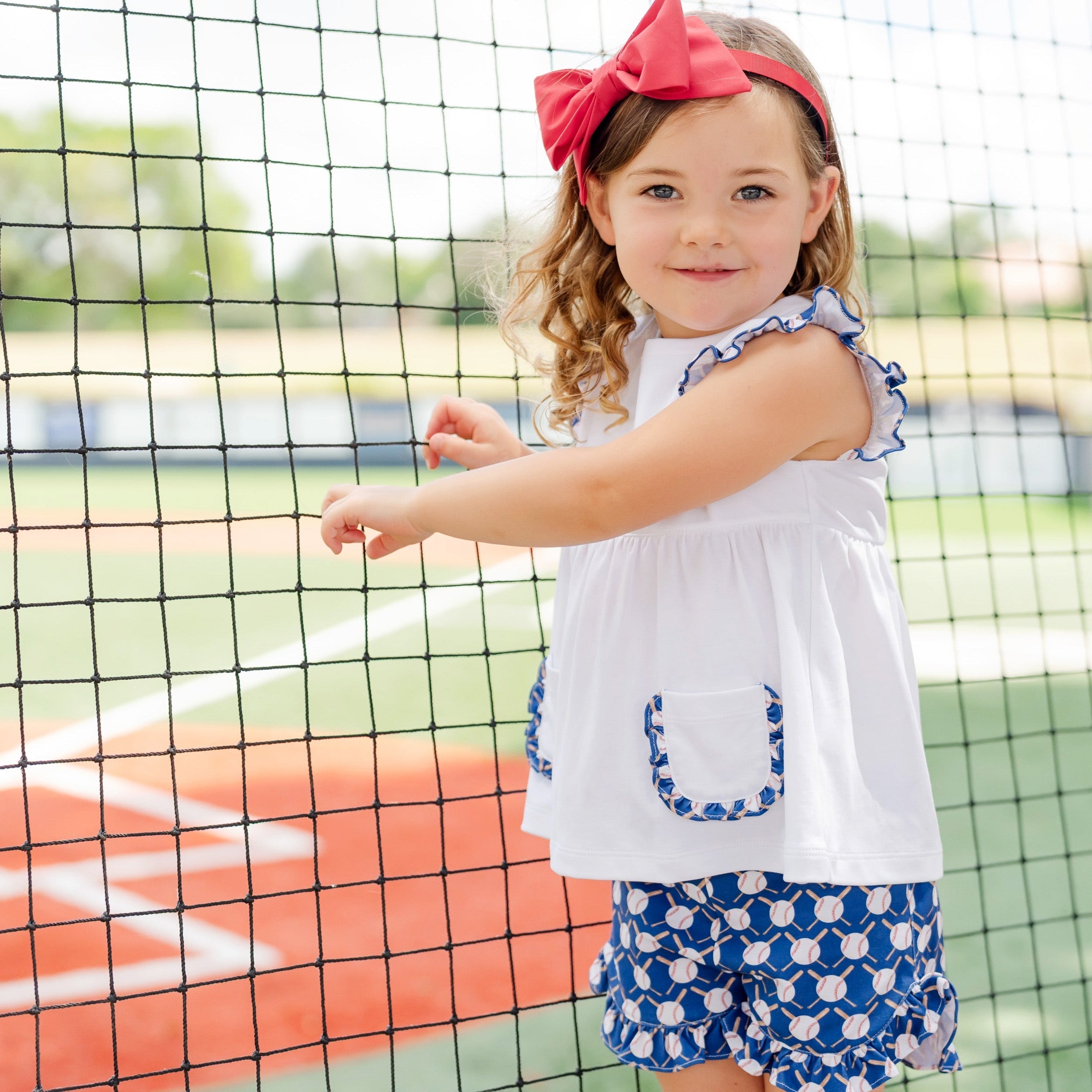 Gentry Girls' Short Set - Up At Bat Baseball