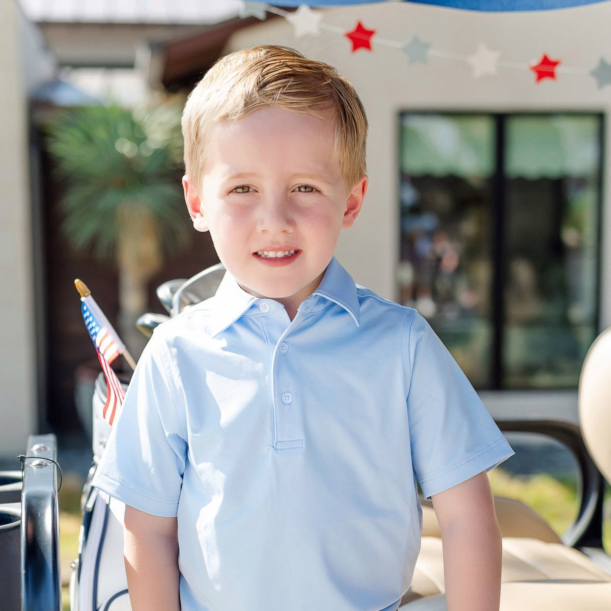 Will Boys' Performance Polo By Lh Sport - Light Blue