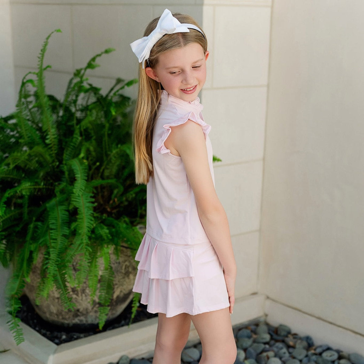 Margot Girls' Performance Skirt By Lh Sport - Cotton Candy Pink