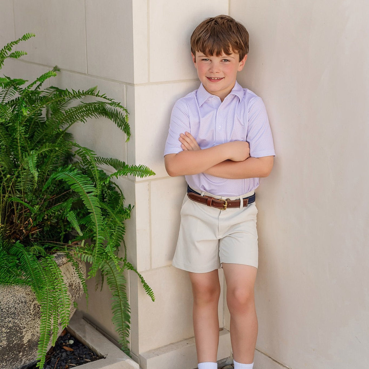 Will Boys' Performance Polo By Lh Sport - Links Lavender