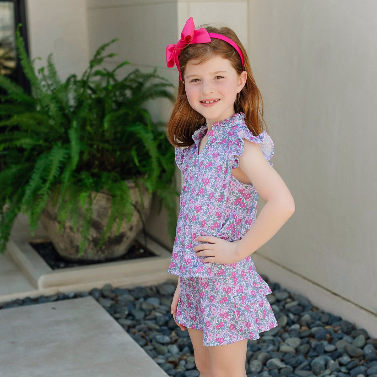 Margot Girls' Performance Skirt By Lh Sport - Heirloom Floral