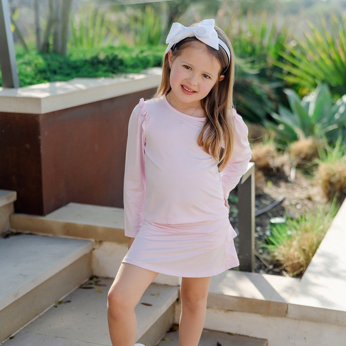 Mia Girls' Longsleeve Performance Top By Lh Sport - Cotton Candy Pink