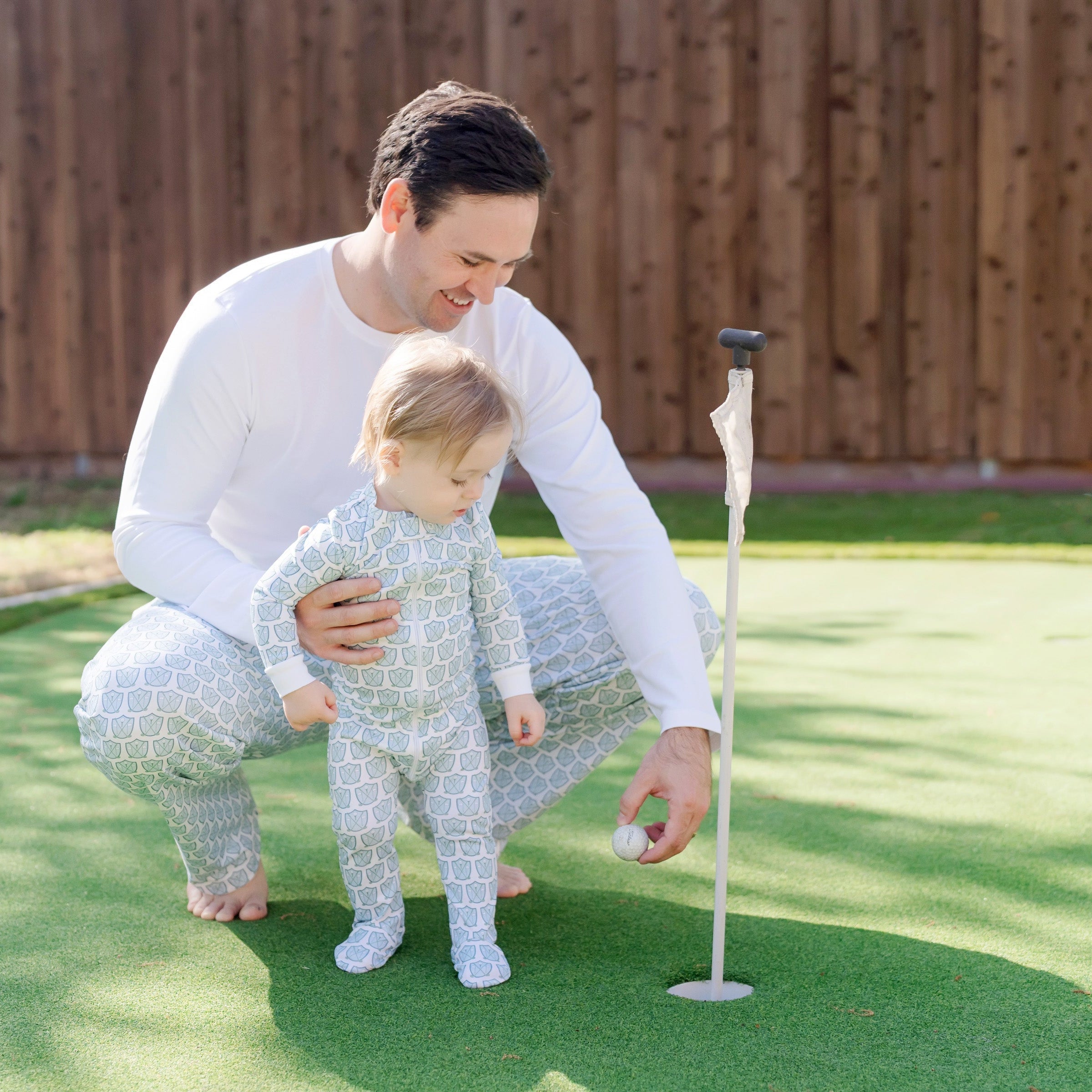 Parker Boys' Zipper Pajama Golf Crest Blue