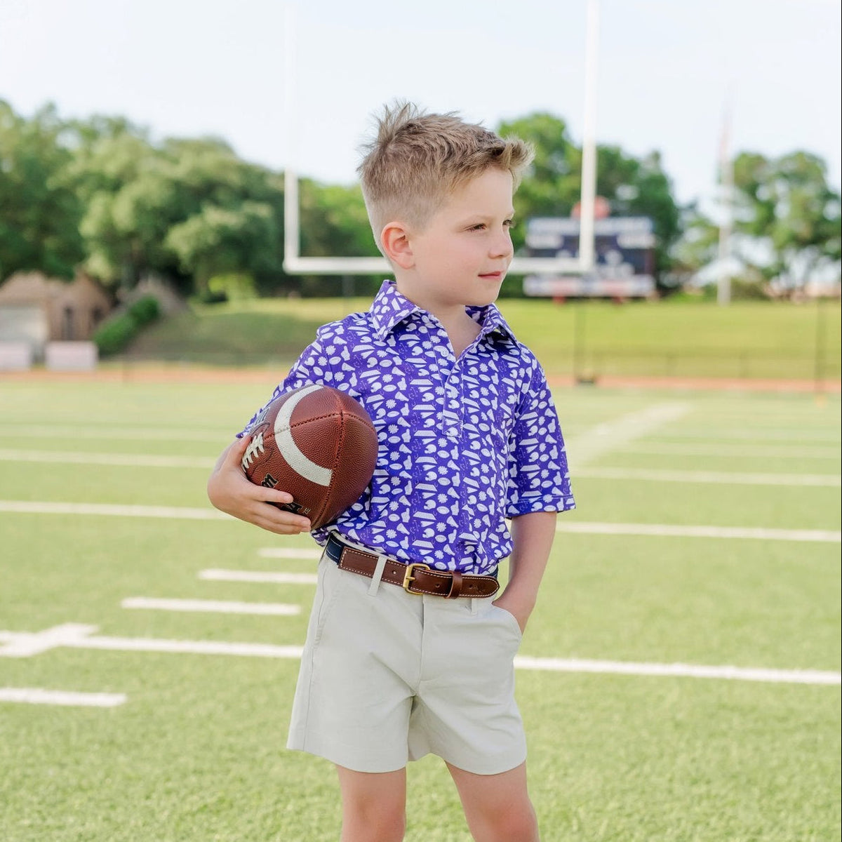 Griffin Boys' Pima Cotton Polo Golf Shirt - Pep Rally Purple