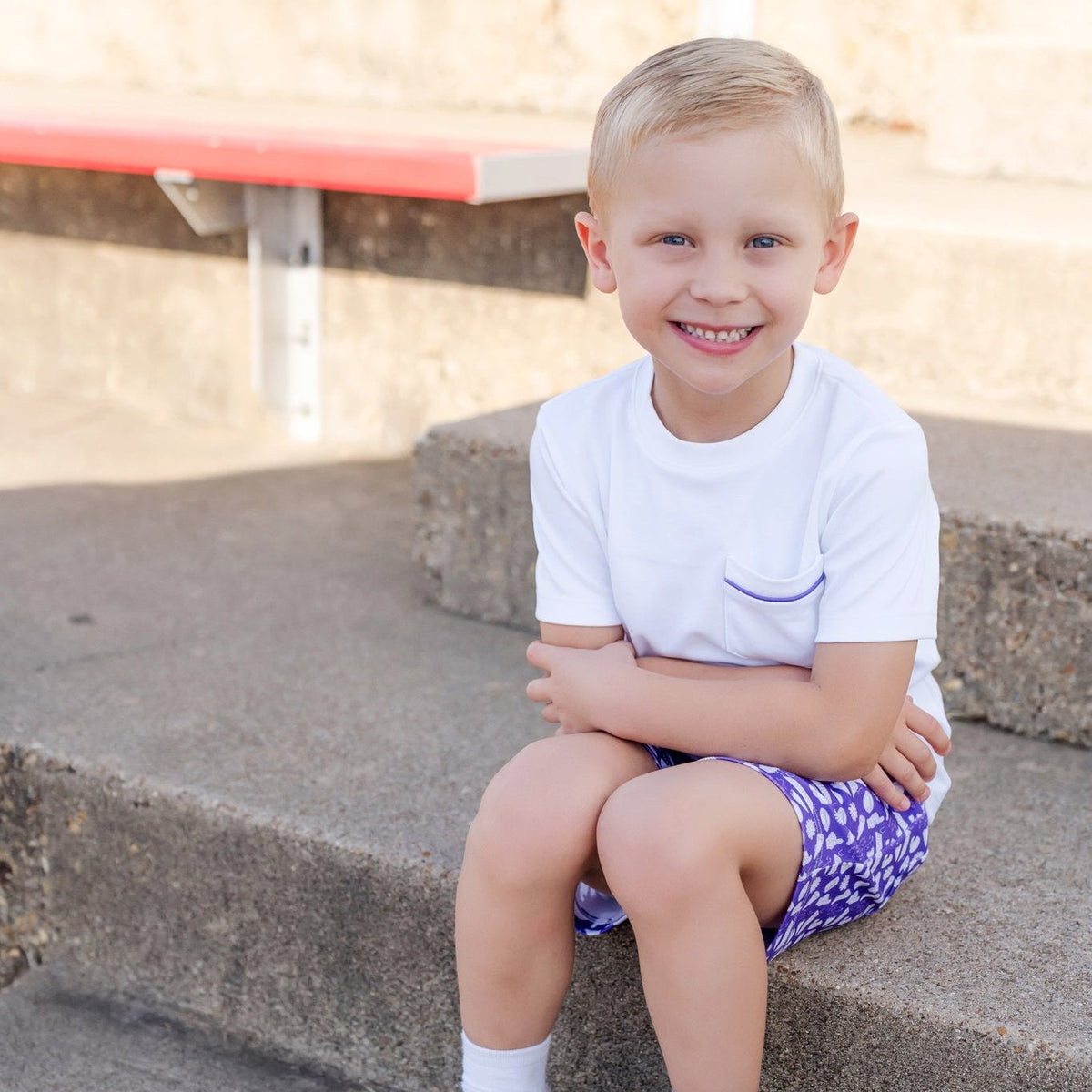 Walker Boys' Short Set - Pep Rally Purple