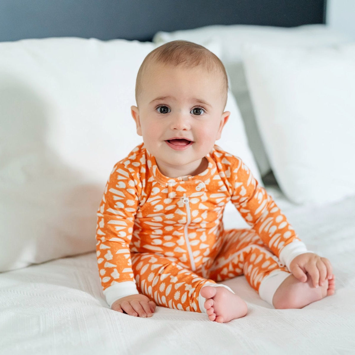 Parker Zipper Pajama - Pep Rally Orange
