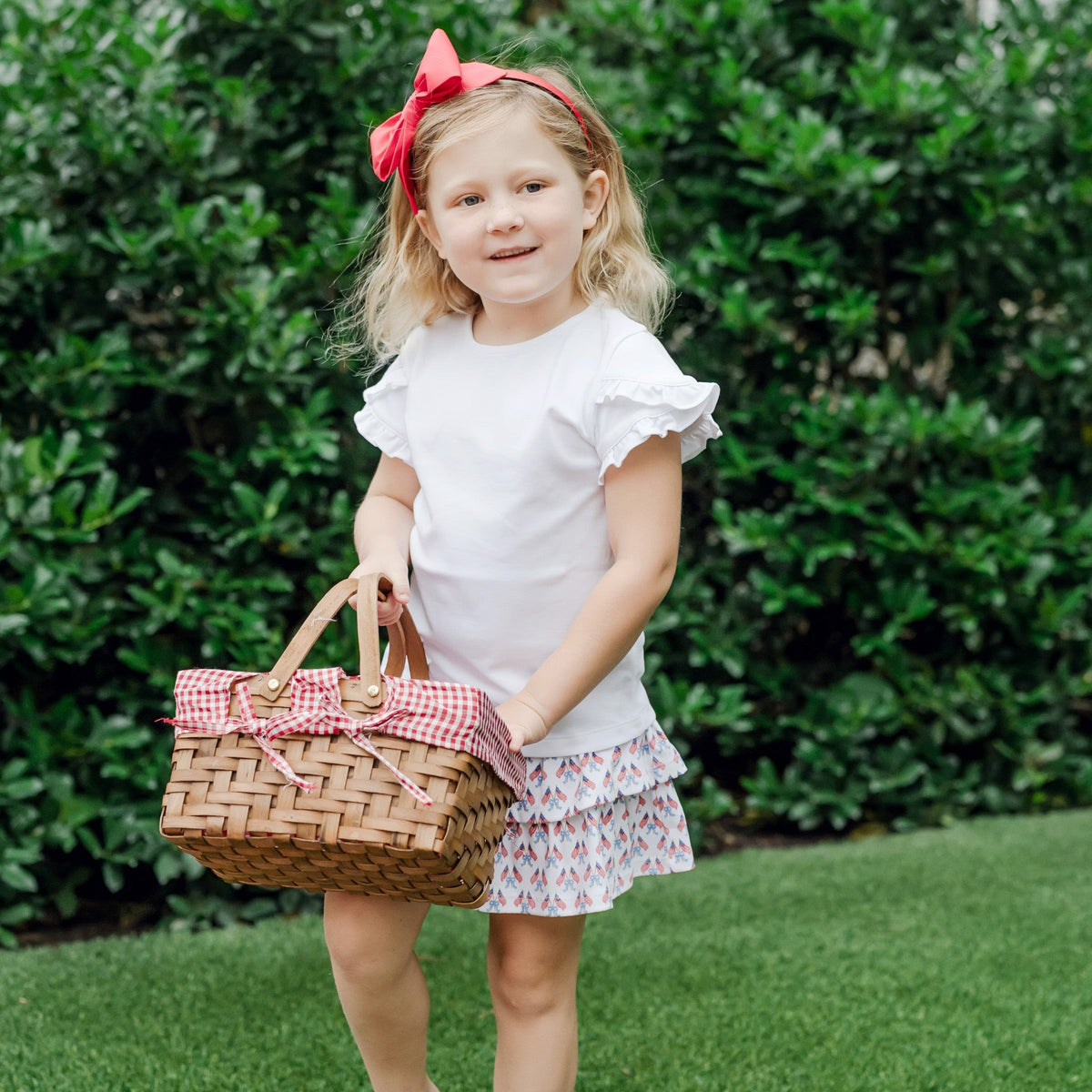 Maggie Girls' Tiered Skirt - Stars, Stripes And Bows