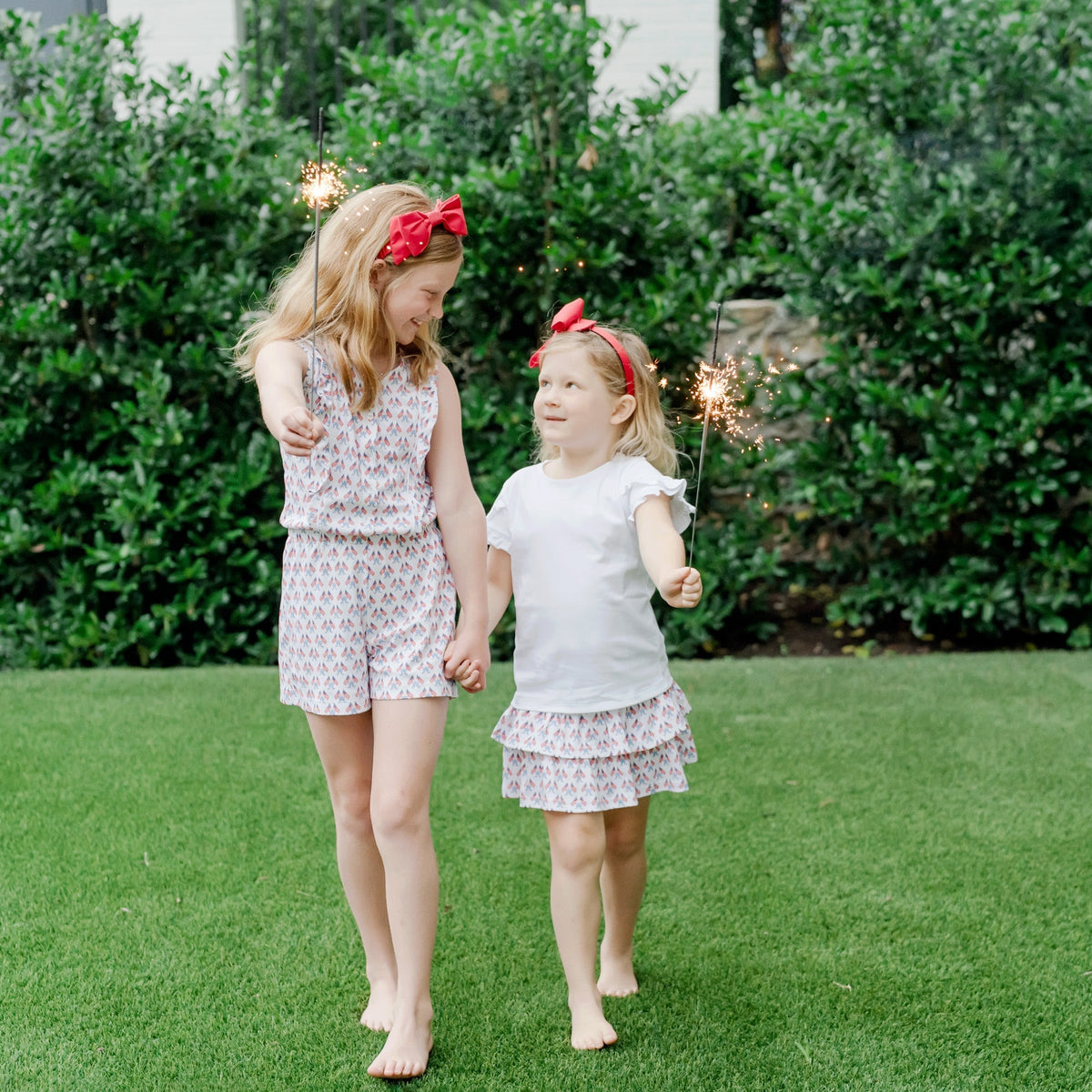 Maggie Girls' Tiered Skirt - Stars, Stripes And Bows