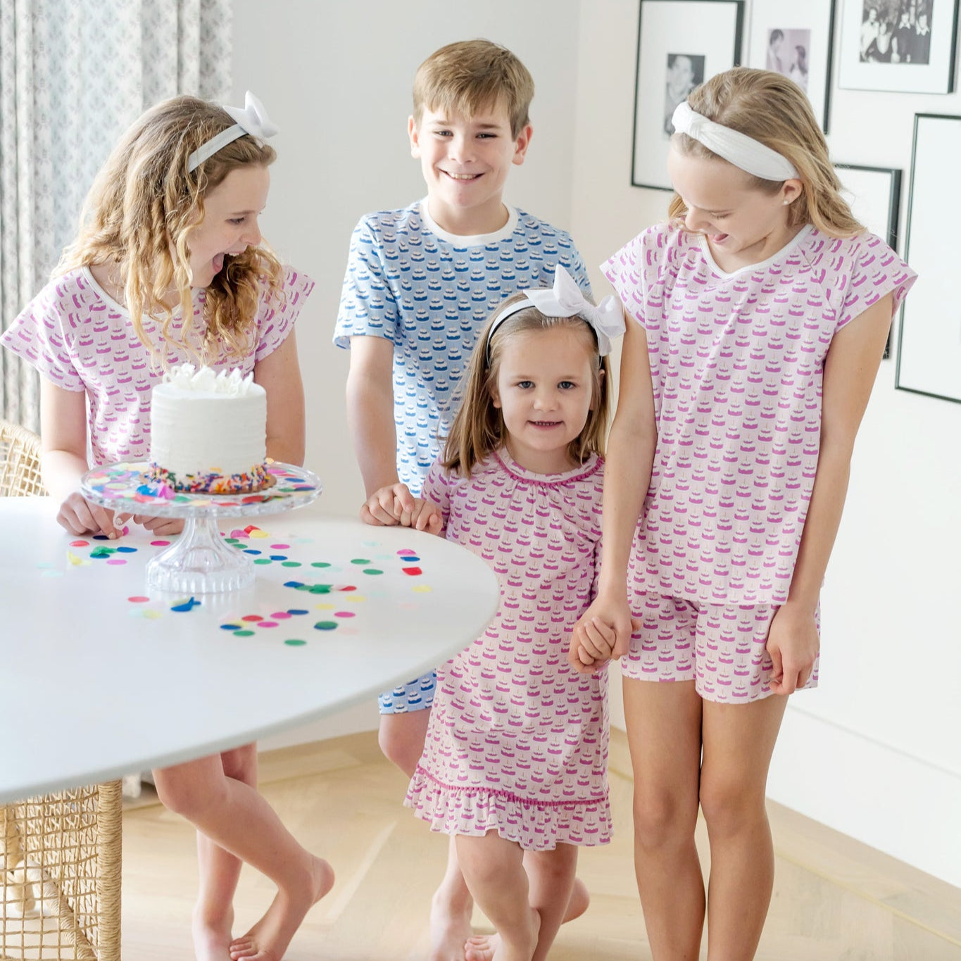 Carlin Girls' Dress - Birthday Cake Pink