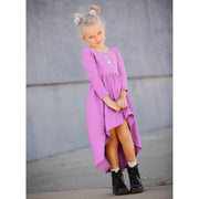 Organic Giselle Dress Long Sleeve Purple