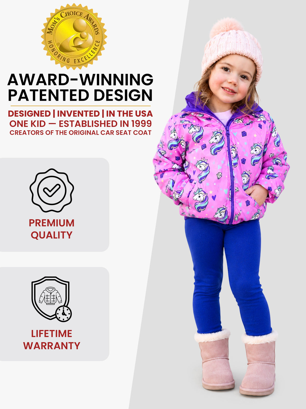 Car Seat Coat | The Road Coat Transition - Unicorn Print