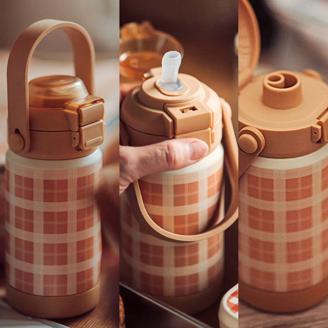 Sip + Chug 2 In 1 Thermo Water Bottle 12 Oz. | Buckwheat Plaid