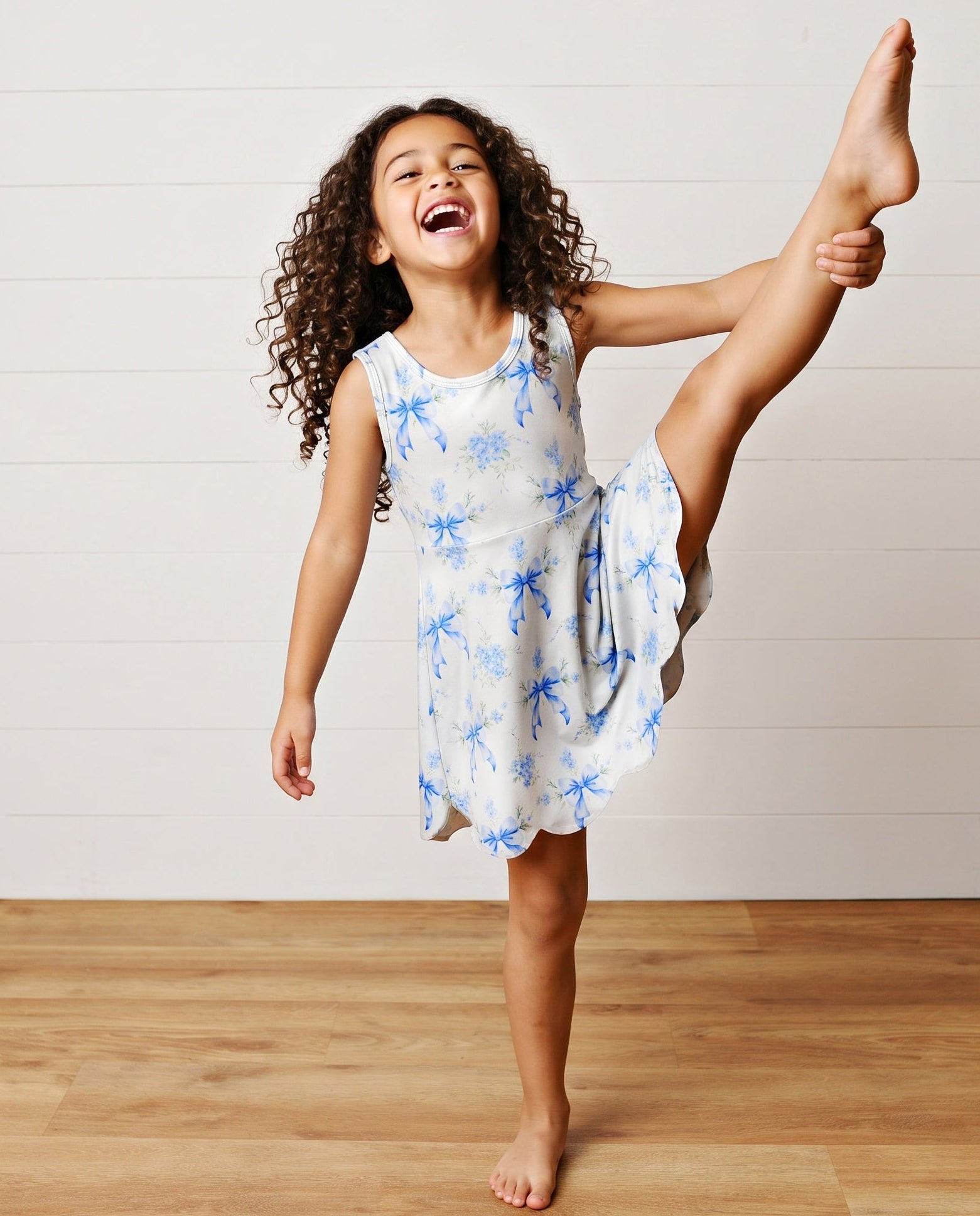 Active Blue Bow Dress