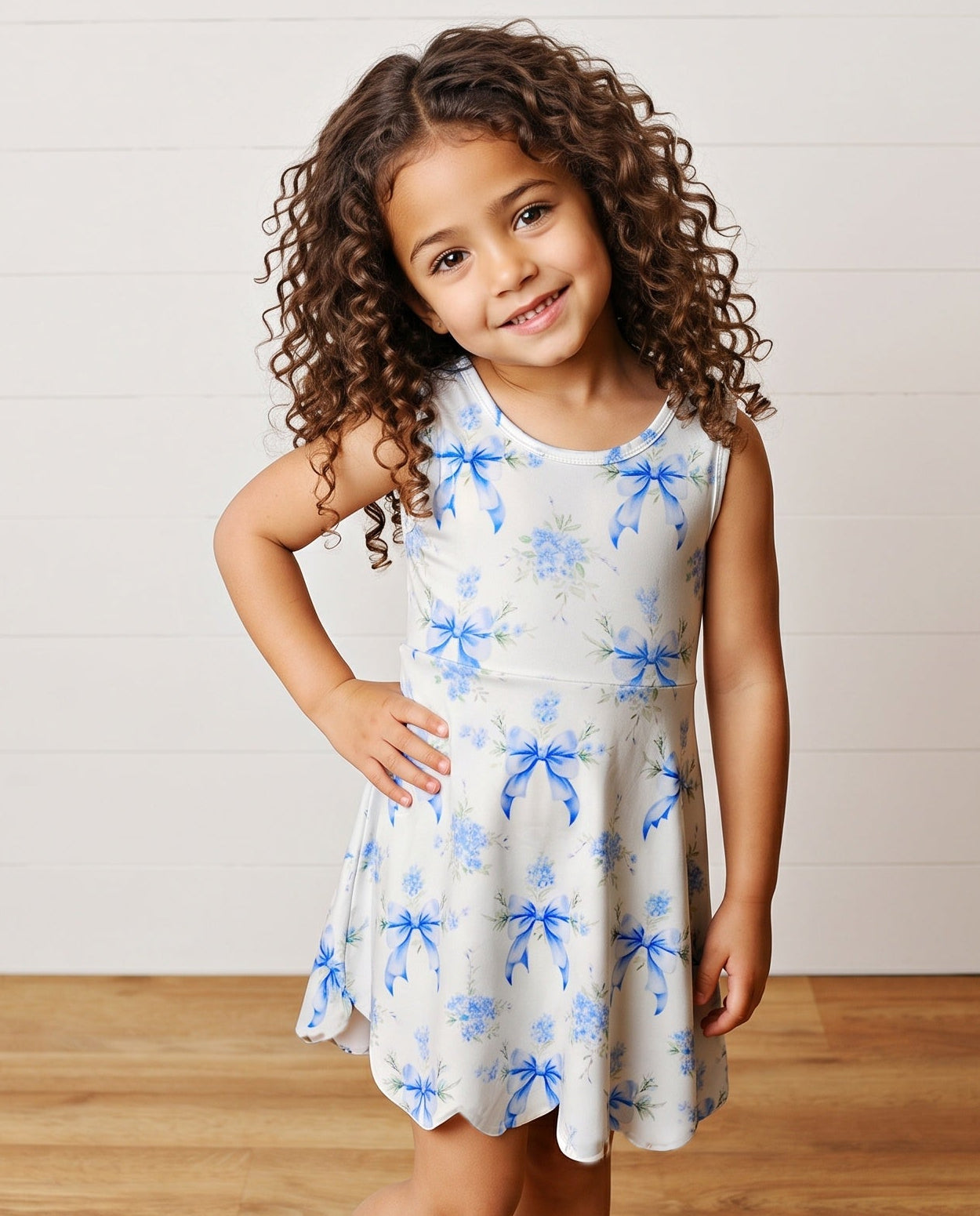 Active Blue Bow Dress