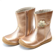 Madison Rosegold Leather Flower Mid Boot