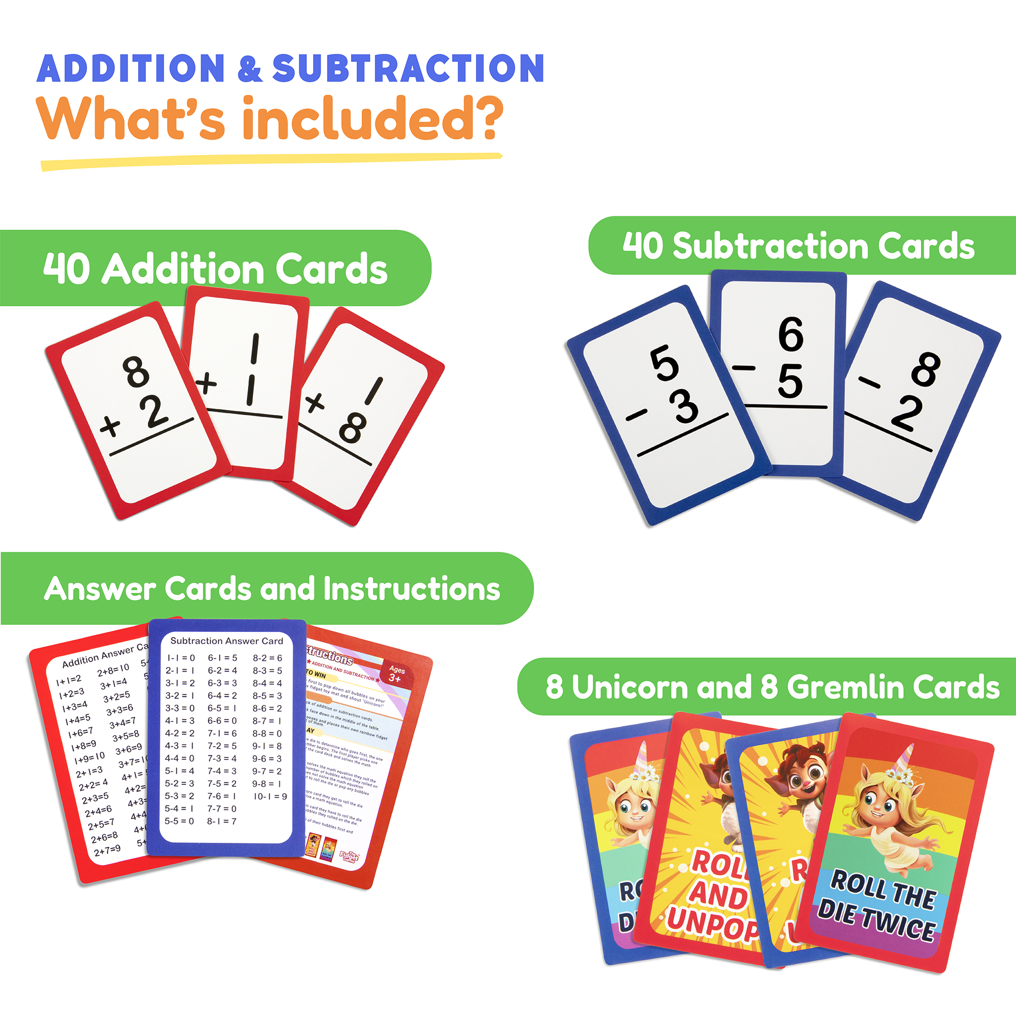 Pre-k & Kindergarten Addition & Subtraction Card Pack