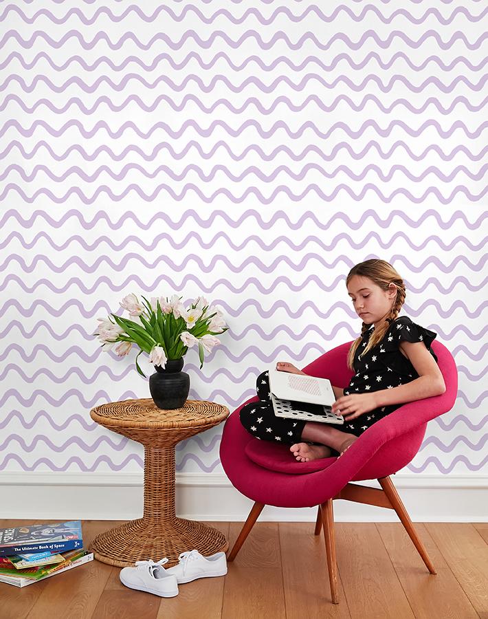 'aegean Waves' Wallpaper By Tea Collection - Lavender