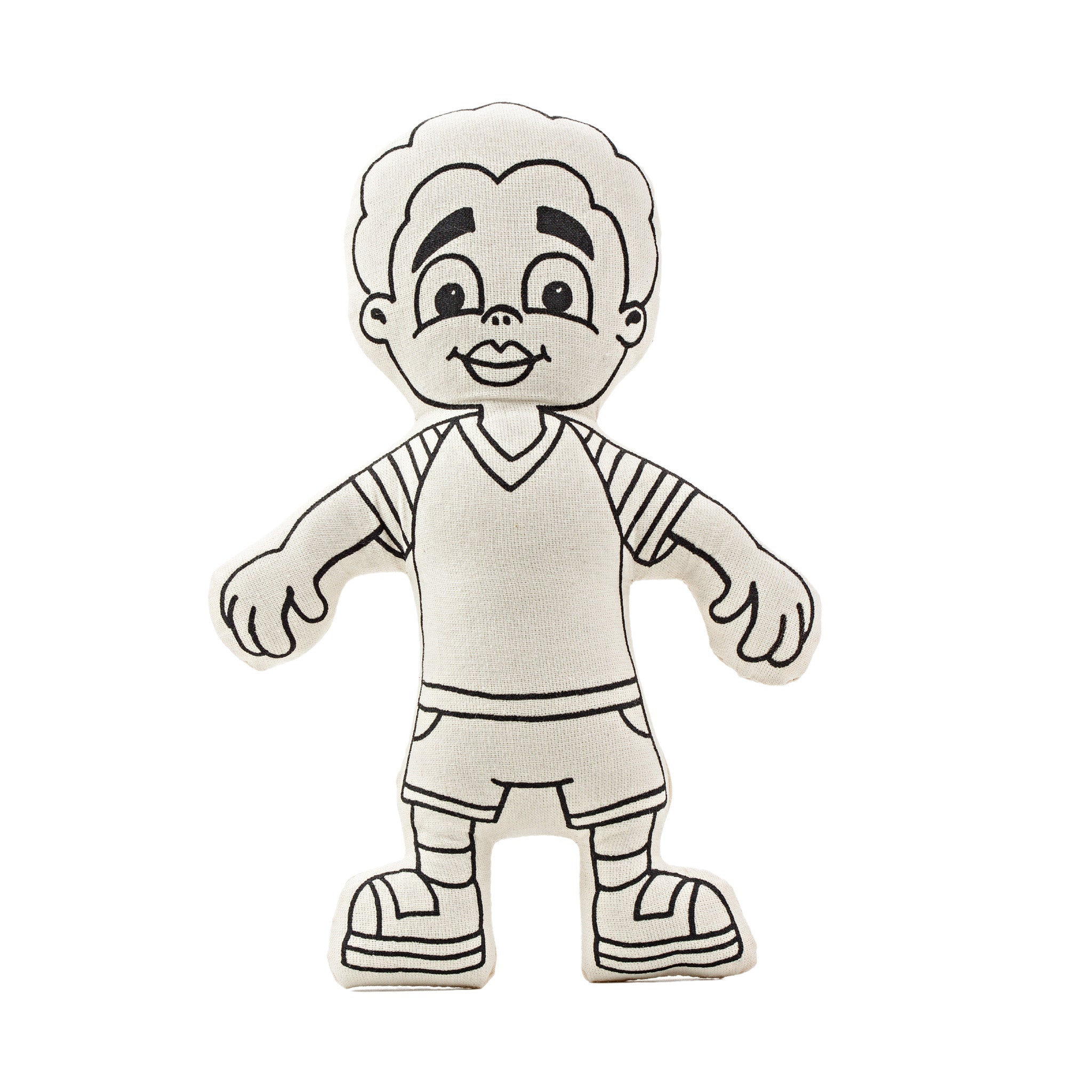 Kiboo Kids: Boy With Striped T-shirt - Colorable And Washable Doll For Creative Play