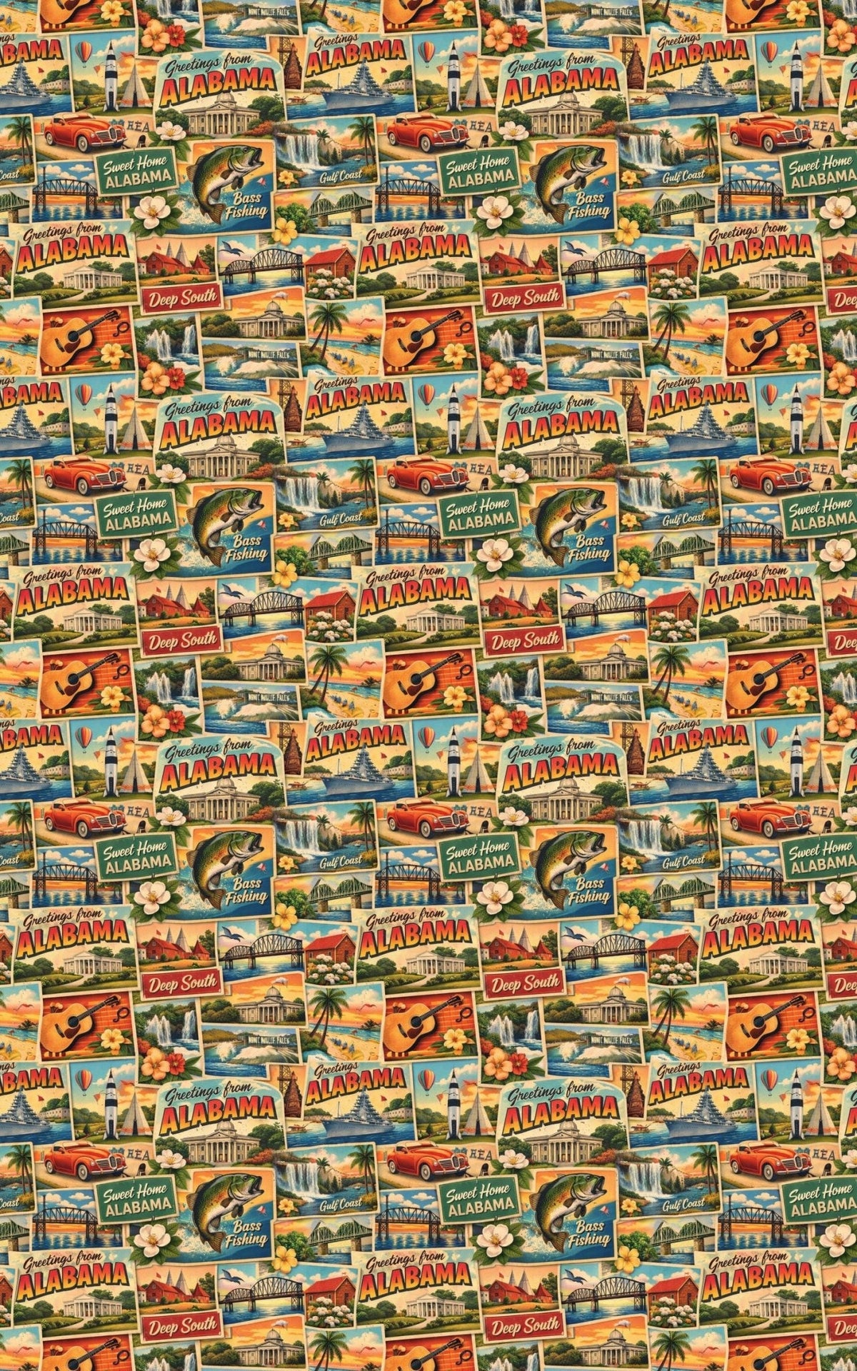 Alabama Postcard Memories Wrapping Paper