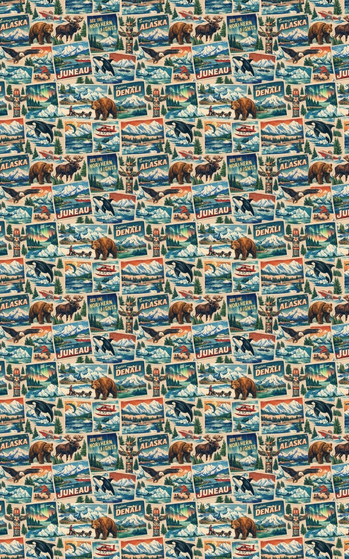 Alaska Postcard Memories Wrapping Paper