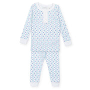 Alden Girls' Pima Cotton Pajama Pant Set - Tennis Match Pink