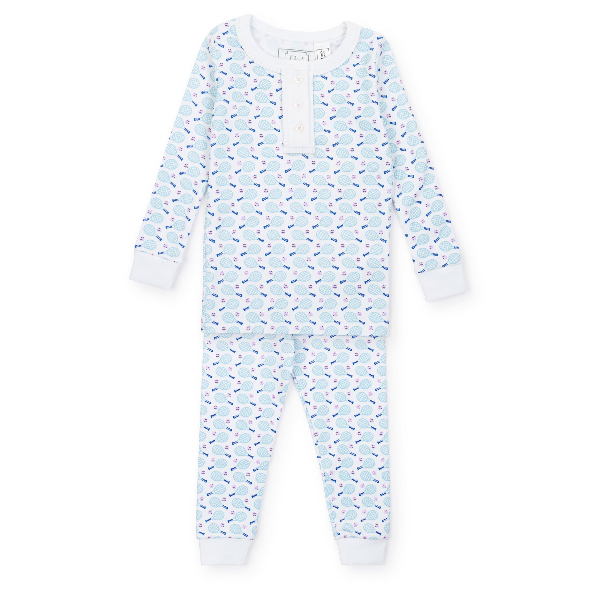 Alden Girls' Pima Cotton Pajama Pant Set - Tennis Match Pink