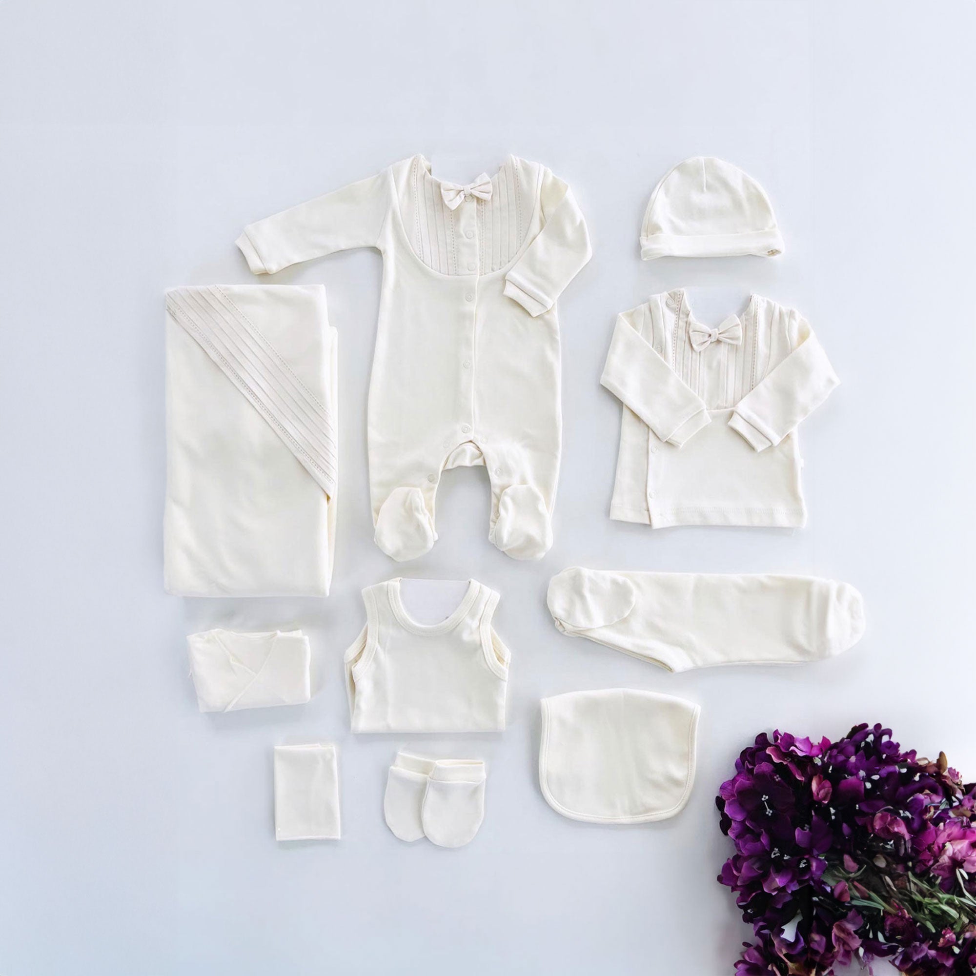 Alex Ecru Organic Cotton Newborn Coming Home Set (10 Pcs)