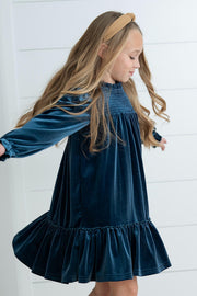 Alexa Teal Velvet Dress