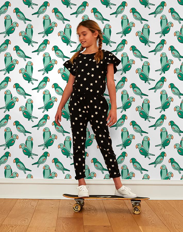 'alexandrine Parakeet' Wallpaper By Tea Collection - Caribbean