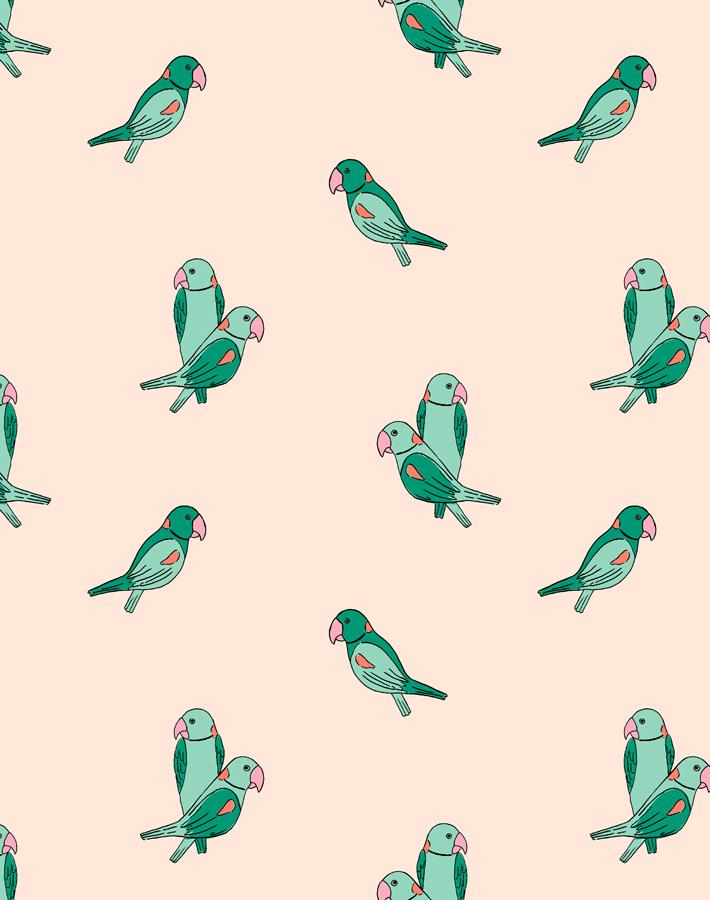 'small Alexandrine Parakeet' Wallpaper By Tea Collection - Caribbean