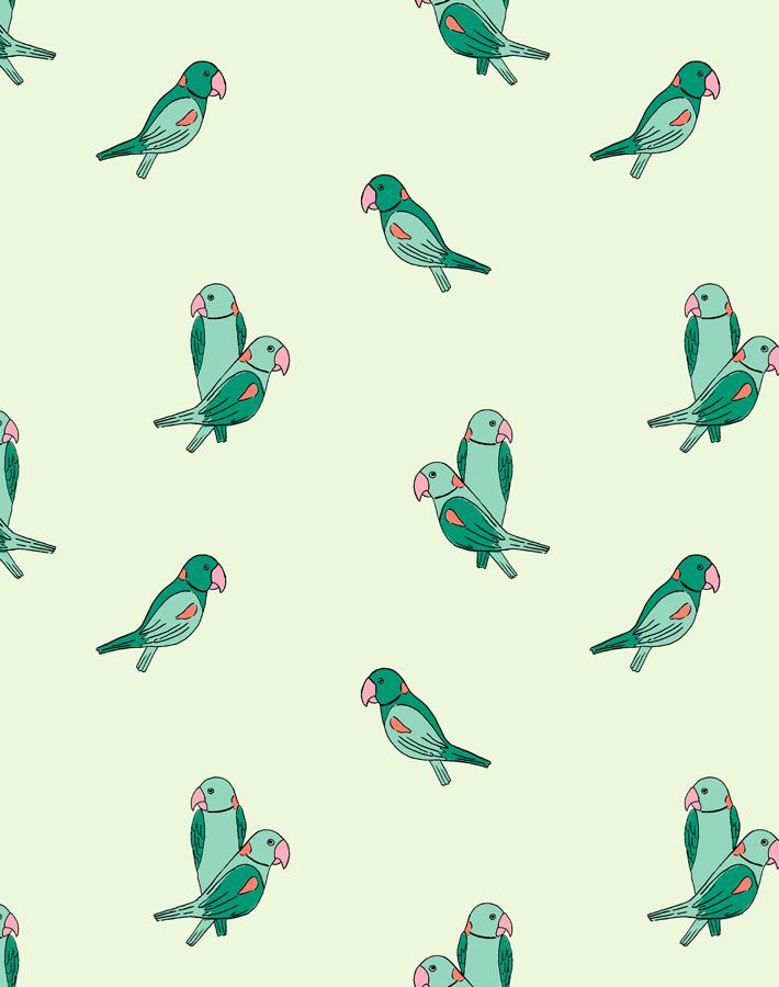 'small Alexandrine Parakeet' Wallpaper By Tea Collection - Emerald