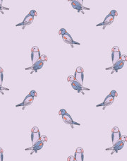 'small Alexandrine Parakeet' Wallpaper By Tea Collection - Lavender