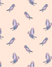 'small Alexandrine Parakeet' Wallpaper By Tea Collection - Lilac
