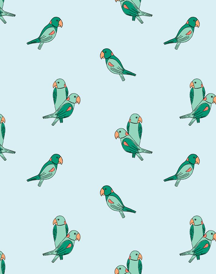 'small Alexandrine Parakeet' Wallpaper By Tea Collection - Pale