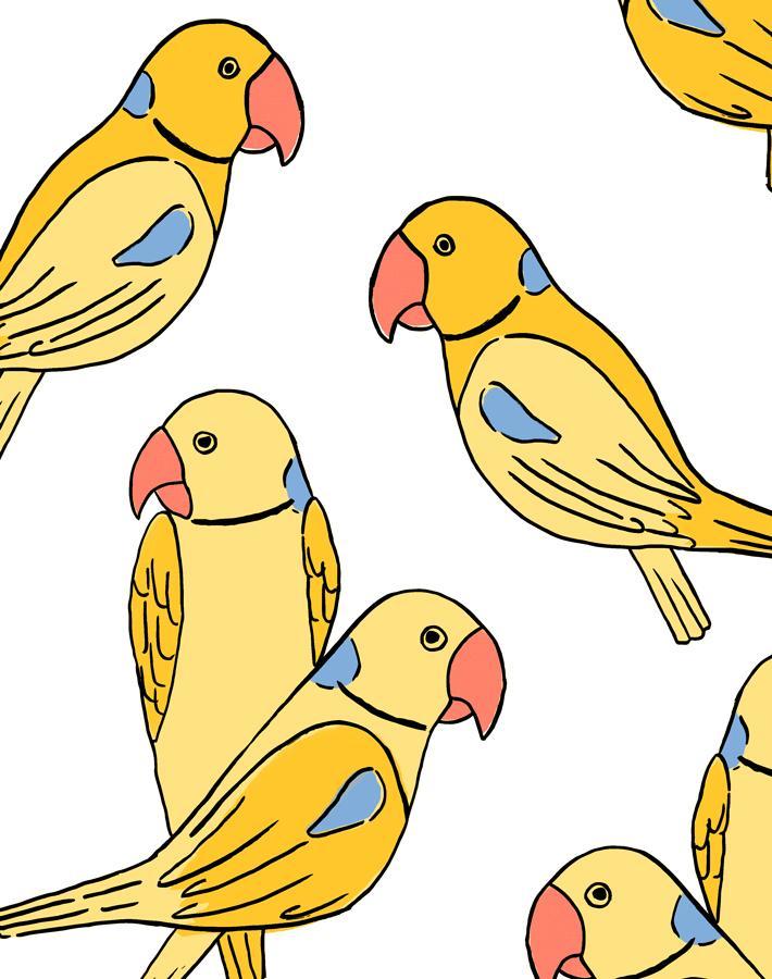 'alexandrine Parakeet' Wallpaper By Tea Collection - Yellow