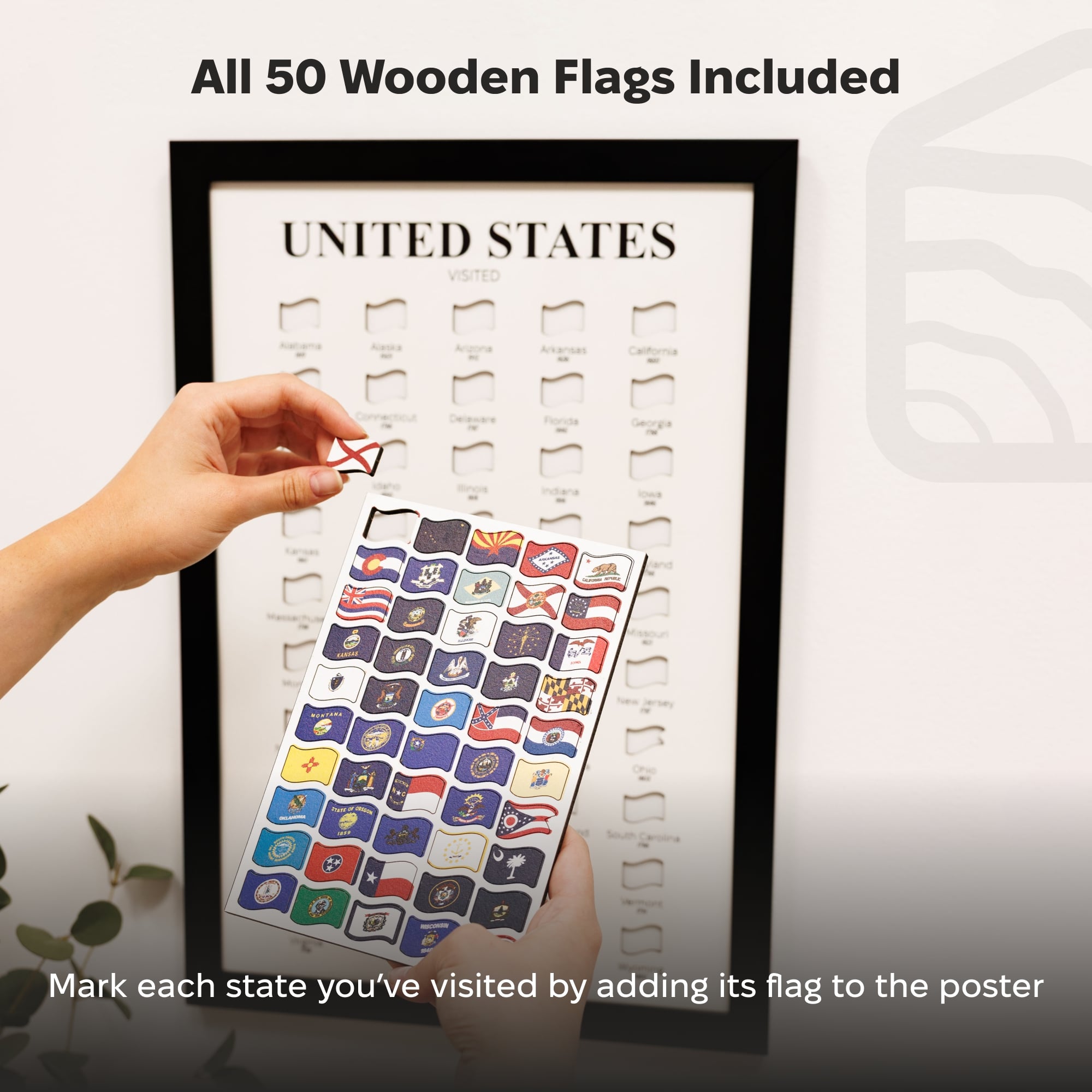Poster Travel Tracker States Usa