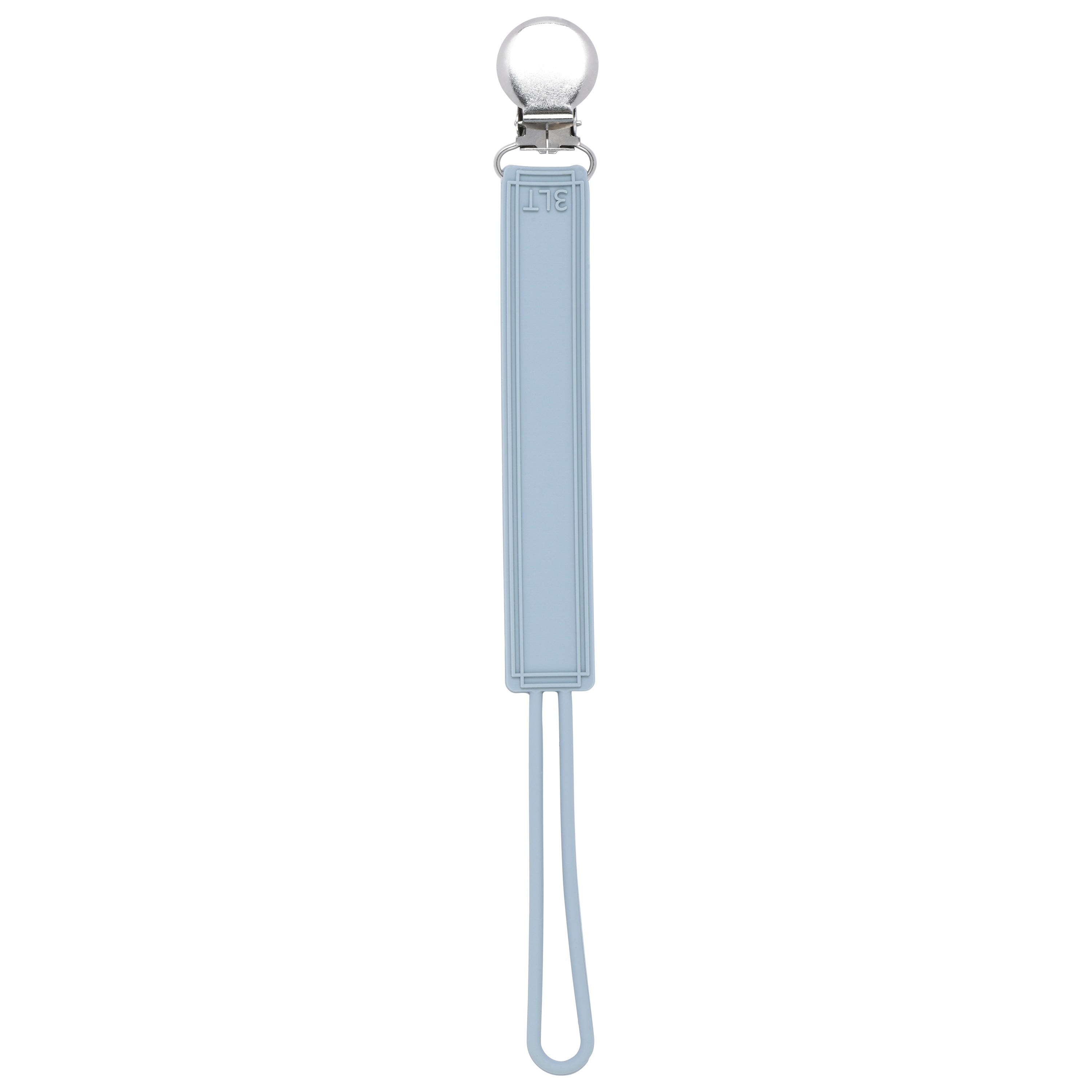 Classic Glacier Blue Gray All Silicone One Piece Pacifier Clip