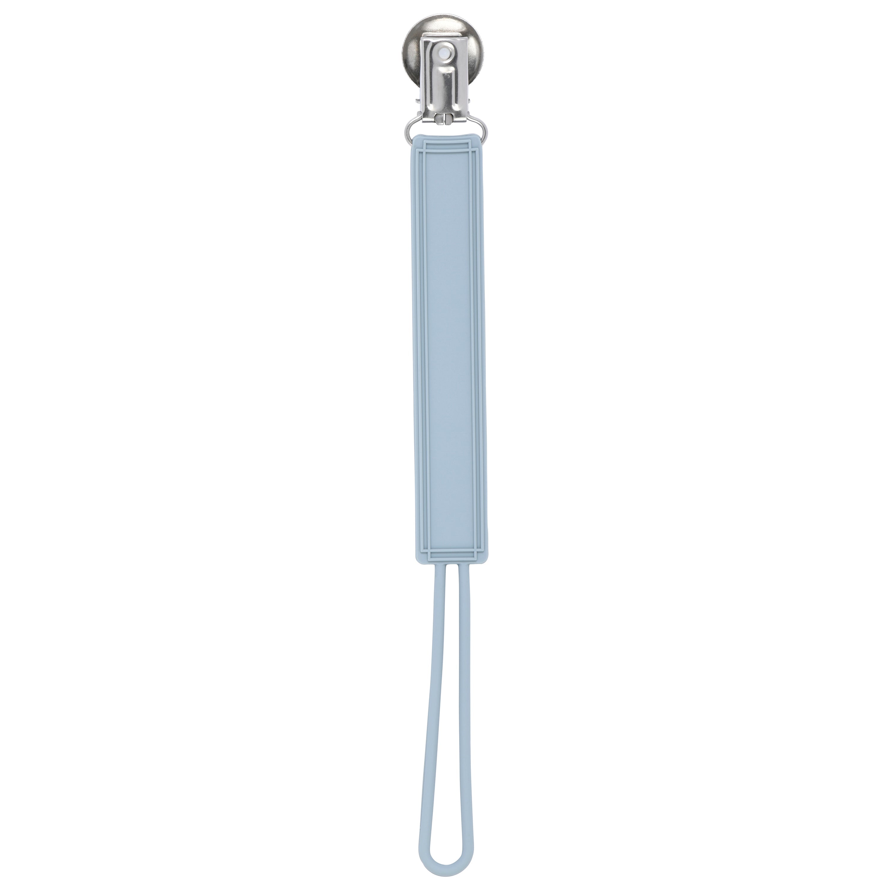 Classic Glacier Blue Gray All Silicone One Piece Pacifier Clip