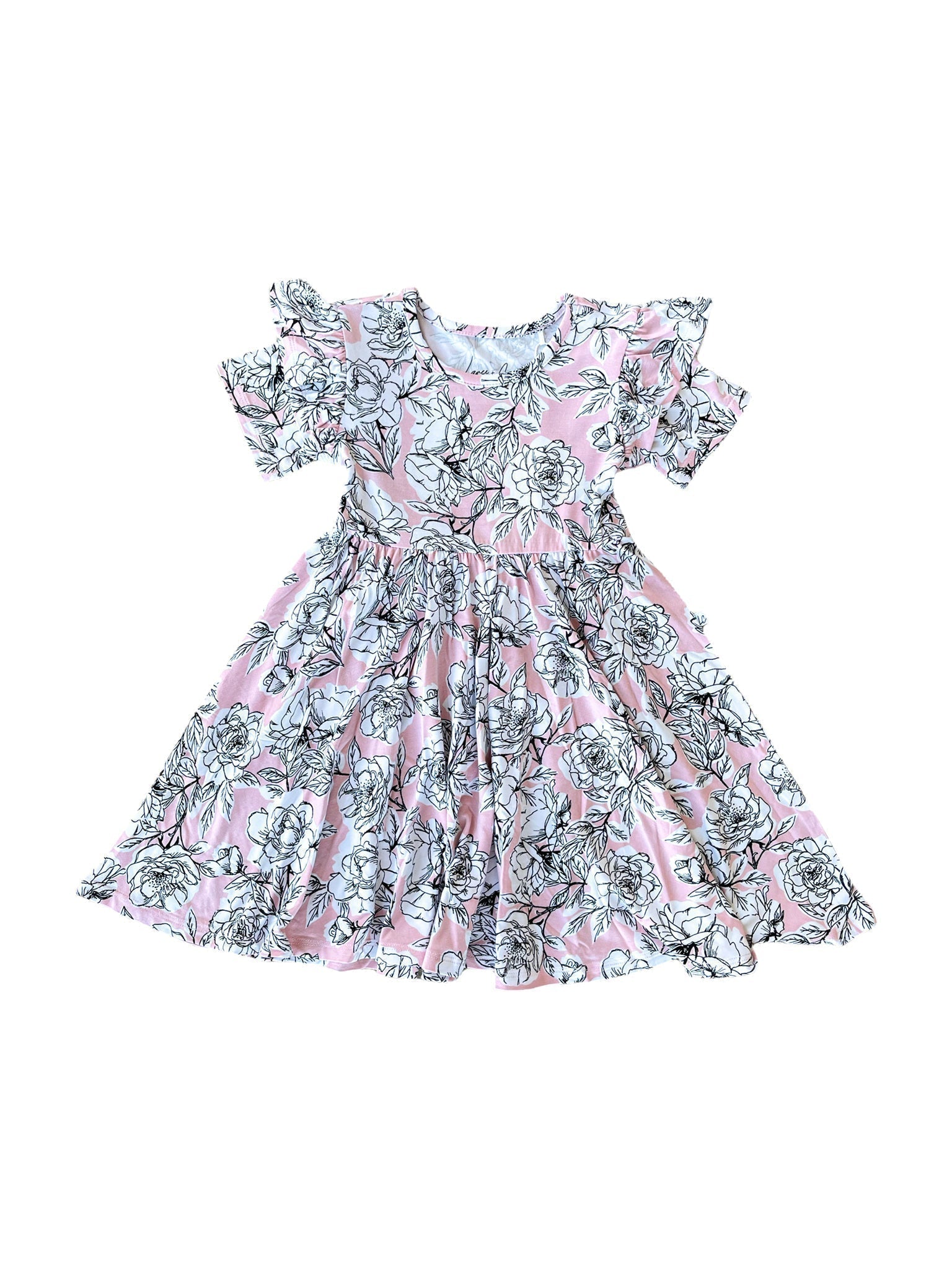 Allie Floral Bamboo Ruffle Spin Dress